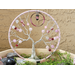 pink and cherry theme wire tree of life front view owl charm accent braided trunk whispy branches